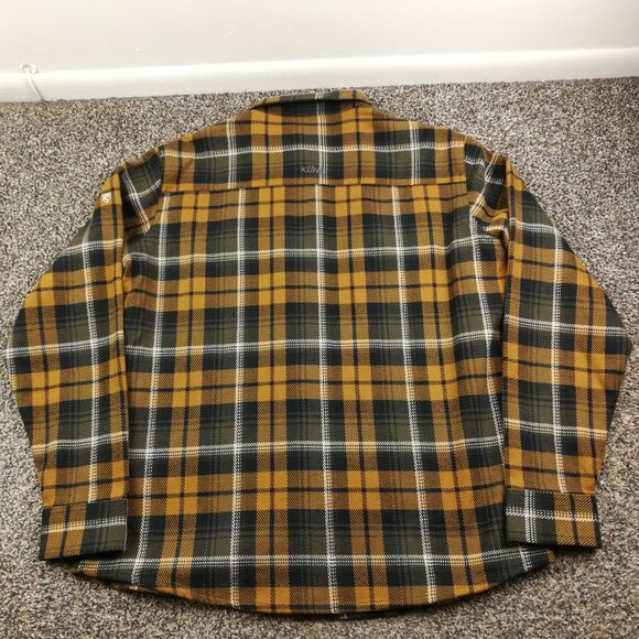 Kuhl Shirt Disordr Heavyweight Flannel L/S Button Up Plaid Brown Mens Large 7334 - Picture 7 of 12